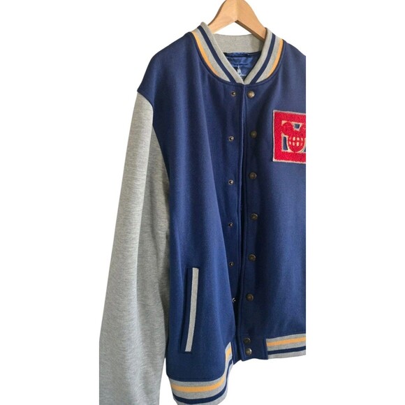 Vintage Disney Parks 1971 Letterman Jacket Unisex Large Blue Snap Button Pockets - Picture 3 of 12